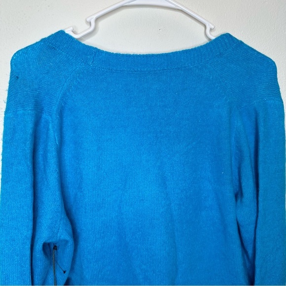 NWT Vince Camuto Shockwave Blue Surplice Neck Wrap Sweater Size Medium - Picture 7 of 13